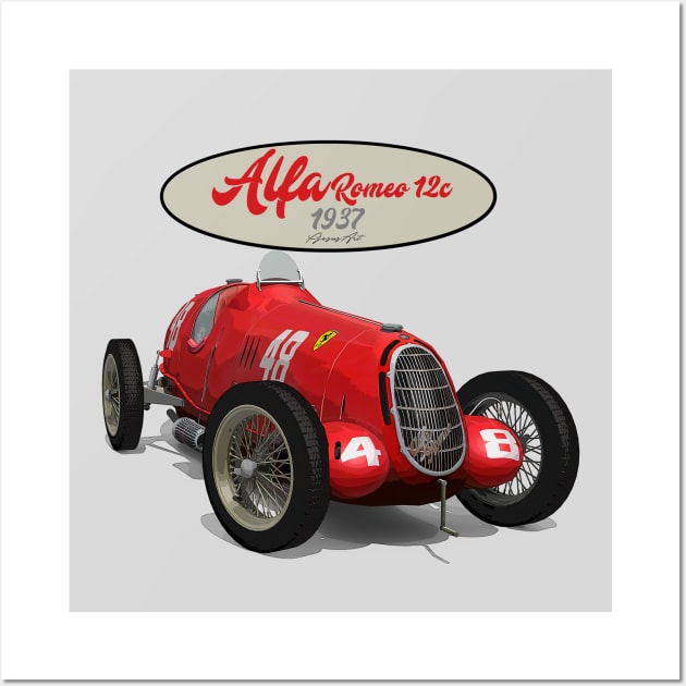 ALFA ROMEO 12C 1937 Wall Art by PjesusArt